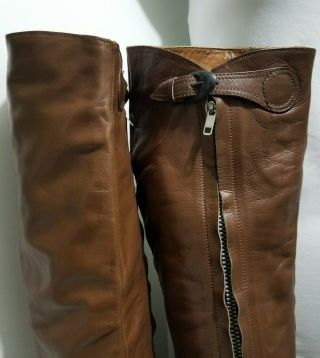 Vintage San Remo Brown Leather Riding Boots Men ' s Size 9 2