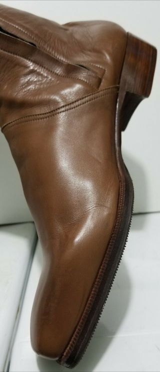 Vintage San Remo Brown Leather Riding Boots Men ' s Size 9 3