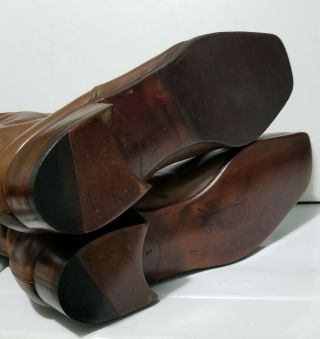 Vintage San Remo Brown Leather Riding Boots Men ' s Size 9 5