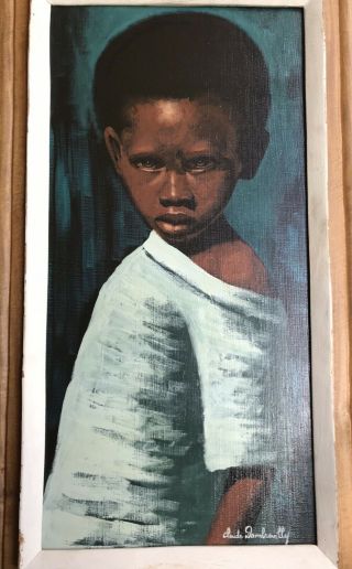 Vintage Rare Haitian Haiti Art Painting By Claude Dambreville