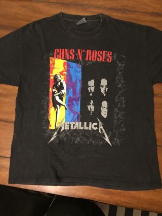 Vintage Guns N Roses Metallica 1992 Summer Stadium Tour Shirt