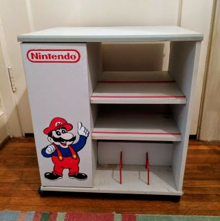 1989 Mario Storage Cabinet Rolling Shelf Cart Vintage Nintendo Nes