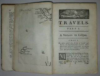 ANTIQUE RARE BOOK FIRST EDITION GULLIVERS TRAVELS 1735,  SWIFT,  FAULKNER,  DUBLIN 5