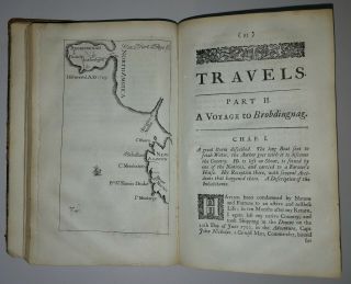 ANTIQUE RARE BOOK FIRST EDITION GULLIVERS TRAVELS 1735,  SWIFT,  FAULKNER,  DUBLIN 6