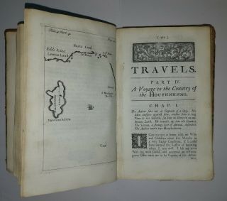 ANTIQUE RARE BOOK FIRST EDITION GULLIVERS TRAVELS 1735,  SWIFT,  FAULKNER,  DUBLIN 8
