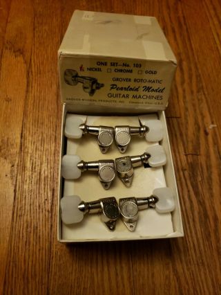 Grover Futura Pearl Button Vintage - 3 On A Side Machine Head Guitar Tuners Nos