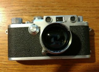 Leica IIIf Vintage 35mm Camera & Summitar 5cm 1:2 Lens - Leitz Germany Red Dial 3
