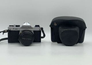 Vintage Asahi Pentax K1000 Film Camera W/ Smc Pentax - M 1:2 50mm Lens & Case
