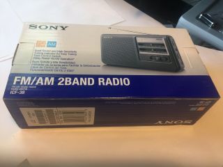 Vintage Sony Icf - 38 Fm Am 2 Band Radio Ac Dc