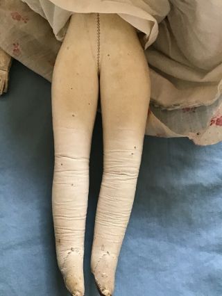 1870 ' s Parian Doll with Molded Blouse and Bow,  Molded Rose and Petals on Head 8