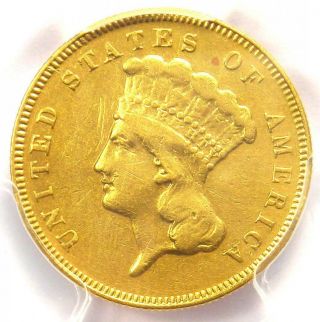 1878 Three Dollar Indian Gold Piece $3 - Certified Pcgs Xf Details - Rare Coin