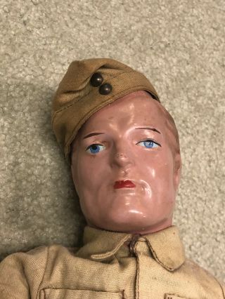 Ww2 Military Figure Doll 18 " Vintage 1940 