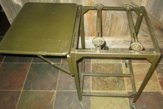 Typewriter Metal Stand Vintage Green Metal Folding Table