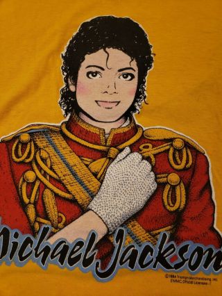 Vintage NOS Rare 1984 Michael Jackson T - Shirt Size L Screen Stars Glitter Glove 2
