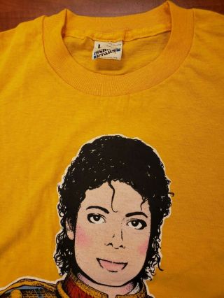 Vintage NOS Rare 1984 Michael Jackson T - Shirt Size L Screen Stars Glitter Glove 3