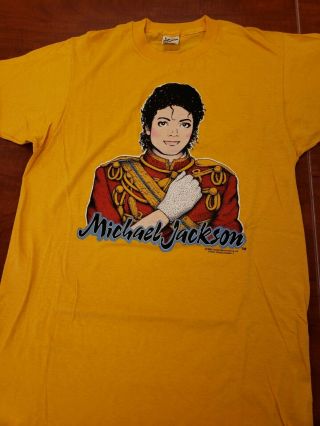 Vintage NOS Rare 1984 Michael Jackson T - Shirt Size L Screen Stars Glitter Glove 5