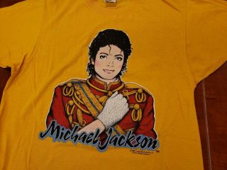 Vintage NOS Rare 1984 Michael Jackson T - Shirt Size L Screen Stars Glitter Glove 6