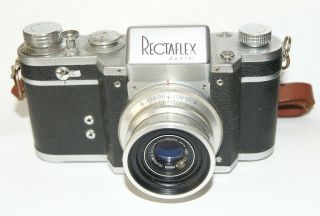 Rare Vintage Italian Rectaflex Junior Slr 35mm Camera,  Leather Strap