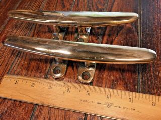 Vintage Old Stock,  Solid Polished Bronze Cleats 8 " Long