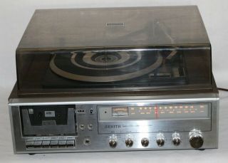 Vintage Stereo System Zenith Is4100 Turntable Am/fm Cassette Deck - All