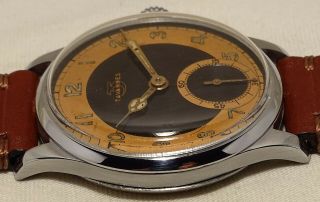 V.  Rare Vintage military Oversize Tavannes Watch Co two tone radium dial 6