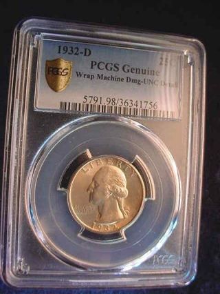 1932 - D Washington Quarter Gorgeous Bu Pcgs Certified Rare Date Quarter 3232