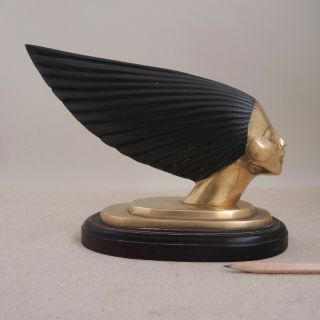 Vintage Brass Victoire Spirit Of The Wind Mascot Deco Rolls Royce Hood Ornament