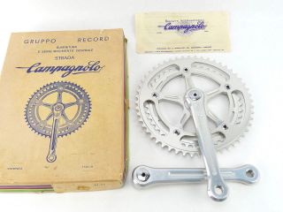 Campagnolo Nuovo Record Crankset 170mm 1974 Vintage Racing Bicycle 52 43 Nos