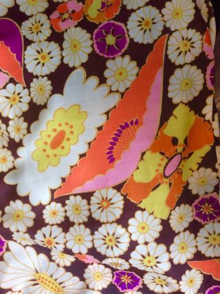 BrownKhakiPurple Floral Vintage Kaftan Dress by B.  COHEN for LORD & TAYLOR Sz.  16 7