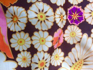 BrownKhakiPurple Floral Vintage Kaftan Dress by B.  COHEN for LORD & TAYLOR Sz.  16 8