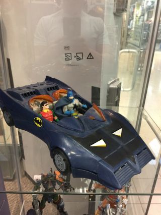 Vintage 1984 Powers Batmobile With Batman & Robin Action Figures - Kenner
