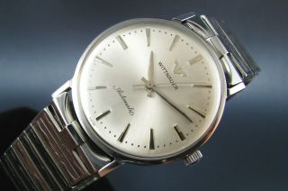 Vintage Longines Wittnauer Stainless Steel Automatic Mens Watch 17j 11kas 1960s