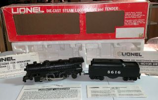 Vintage Lionel 6 - 8616 At&sf Steam Locomotive Engine & Tender Sound & Lights