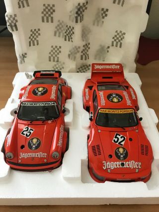 1:18 Exoto Porsche Jagermeister Gift Set: 934 Rsr & 935 Turbo Rlg18093 - Rare