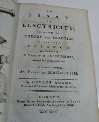 [BENJAMIN FRANKLIN]AN ESSAY ON ELECTRICITY/1773/RARE 1st Ed/6 foldouts/FINE LTHR 5