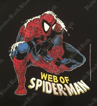1989 Spider - Man T - Shirt L/xl Todd Mcfarlane Rare Vtg 1980s Marvel Avengers Venom
