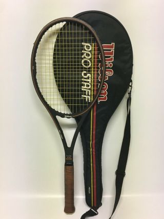 Vintage Wilson Prostaff Midsize Graphite Kevlar Tennis Racket (4 3/8 L3) W/ Case