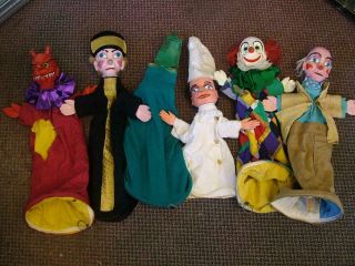 Vintage Punch & Judy Street Theatre,  Mostly Wooden Heads.  12 Characters,  More 8
