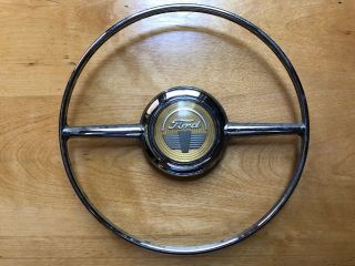 1946 47 48 Vintage Ford Steering Wheel Horn Button Ring Rat Rod Hot Chrome Plate