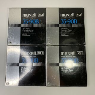 4 Vintage Factory Maxell 35 - 90b Xli 7 " Reel To Reel Tapes