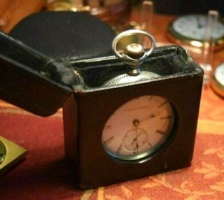 Rare Elgin Watch Co,  Sterling Silver,  And Leather Case.