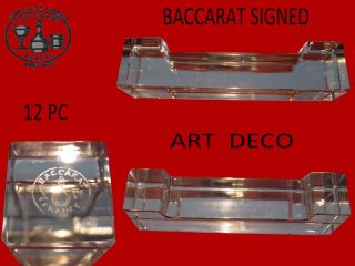Baccarat French Crystal Knifes Rests Baccarat Signed W/box 12 Pc