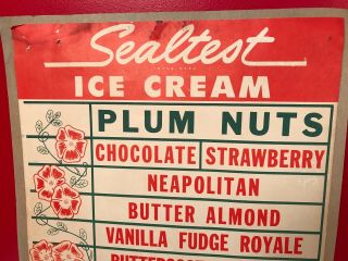 RARE Vintage 1950 ' s Sealtest Ice Cream Metal Sign Dairy Milk 20 
