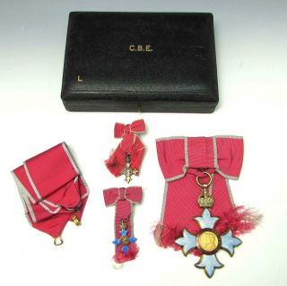Vintage Order of the British Empire Commander CBE Medal w/ DOCS Garrard & Co Box 2