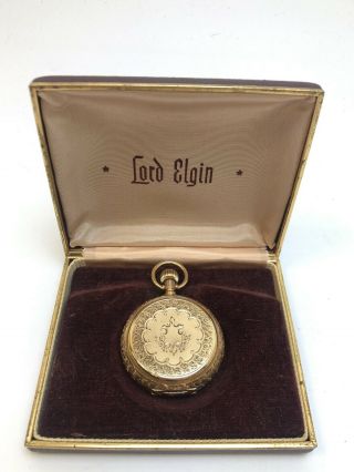 14k Yellow Gold Elgin Pocket Watch Model 1,  Size 6s