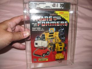 1985 Transformers Bumblebee Vintage Moc Afa 70 Tm First Edition Minispy