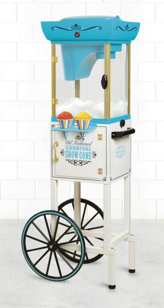Vintage Series 48 " Snow Cone Machine Cart,  Electric Full - Size Shaver Ice Crusher