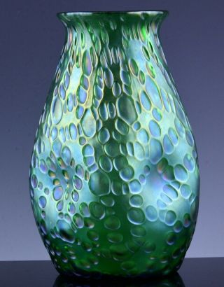 Great Rare Signed C1902 Loetz Diaspora Crete Austrian Iridescent Art Glass Vase