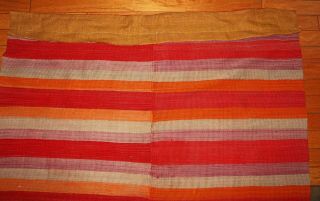 Antique 19th Century Striped Rio Grande Two - Panel Blanket 4 ' 4 ' X 6 ' 2 