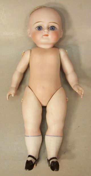 All Bisque 7 1/2 inch Antique Doll,  French? 6